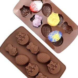 2 PCS EASTER SILICONE BAKING  MOLDS 8-CAVITY